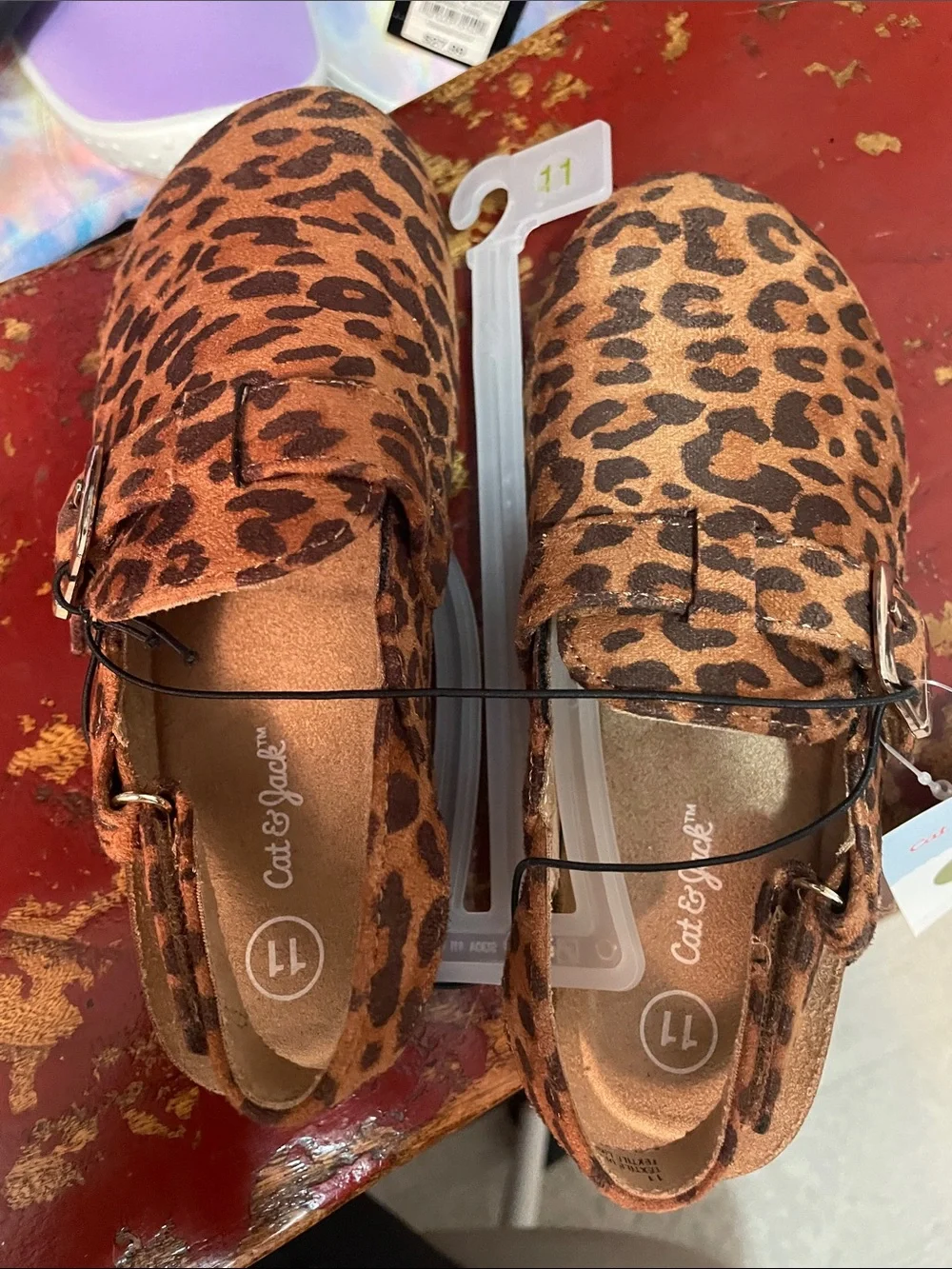 Cat & Jack Leopard Print Slingback Clogs - Brown/Black